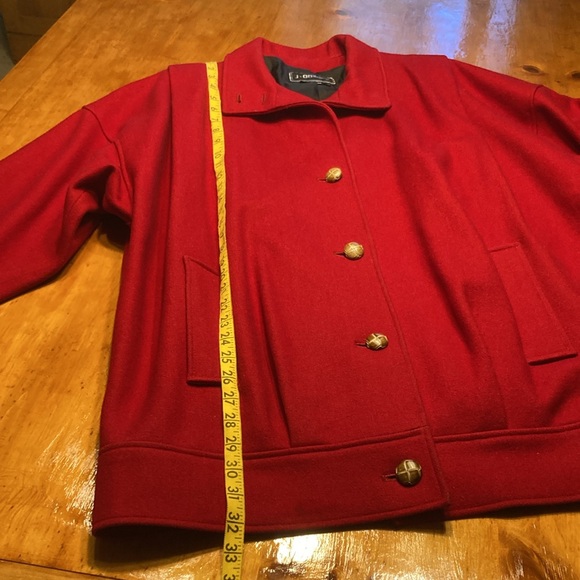 J Gallery Vintage Wool Blend Red Peacoat - Picture 7 of 13